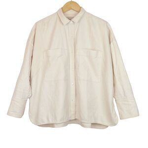 Everlane Boxy Oxford Shirt Womens L Whisper Pink Organic Cotton Oversized Chic